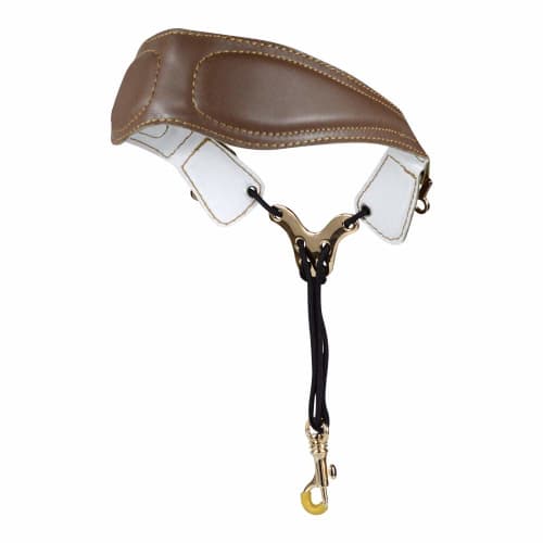 Adorence Premium Saxophone Strap (Handmade, Breathable Pads and Metal Hooks) - Ergonomic Cervical Strap Pad - Brown