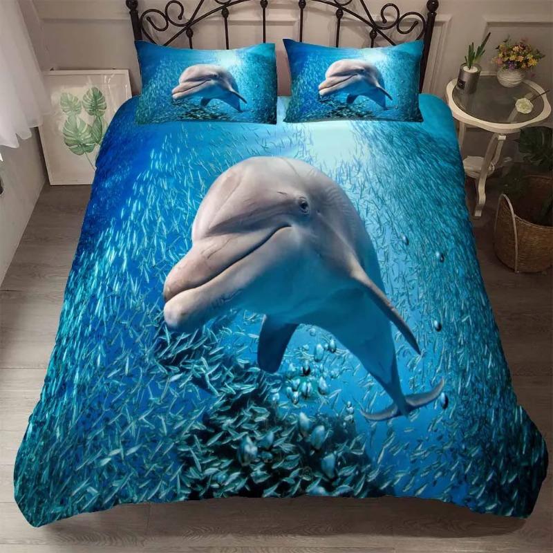 Bedclothes Hot-sale Warm Blue Bedclothes Twin Full Queen King Super King Size Bed Sets 200x200cm Beds Set De Cama 3d