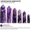 Natural Amethyst Crystal Wand - Healing Pointed Tower for Energy Meditation Chakra Balancing 2.5-3 inch