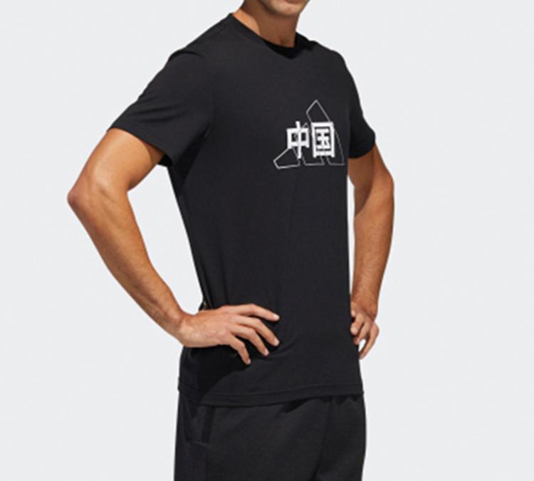 Adidas T Shirts Men's Black Crew Neck Moderate Straight Fit GL5635