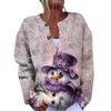 Women's Fashion Christmas Printed Long Sleeve Knitted Cardigan Button Down Jacket