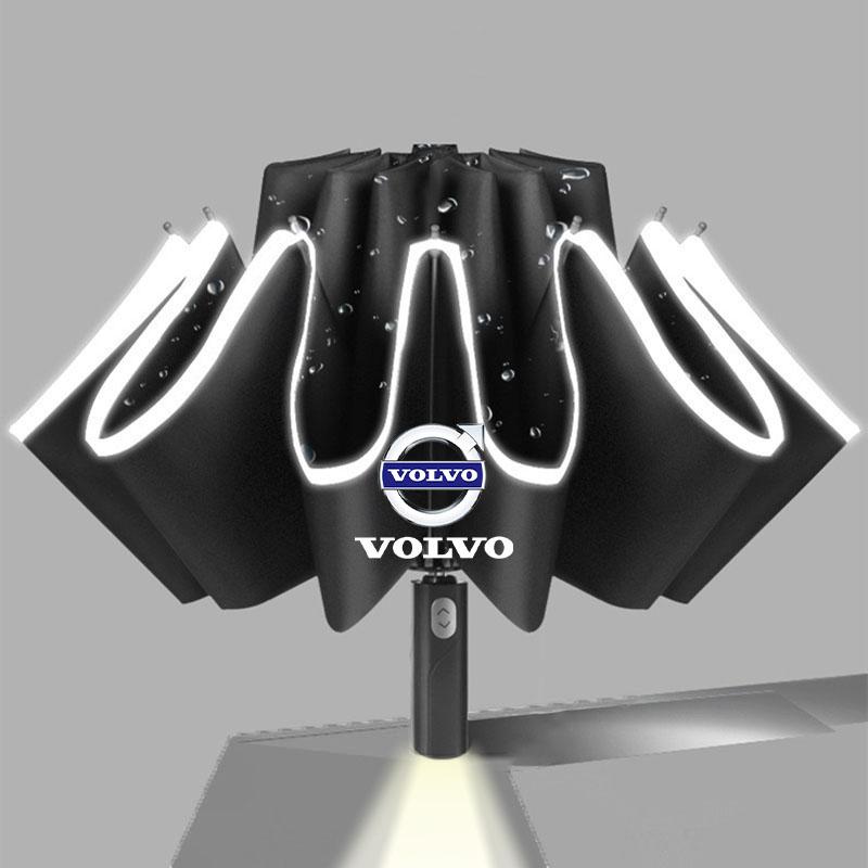 Auto LED Licht Regenschirm Automatisches Falten Winddichter Sonnenschirm für Volvo XC60 S90 XC90 S60 XC40 V60 V90 Volvo Zubehör