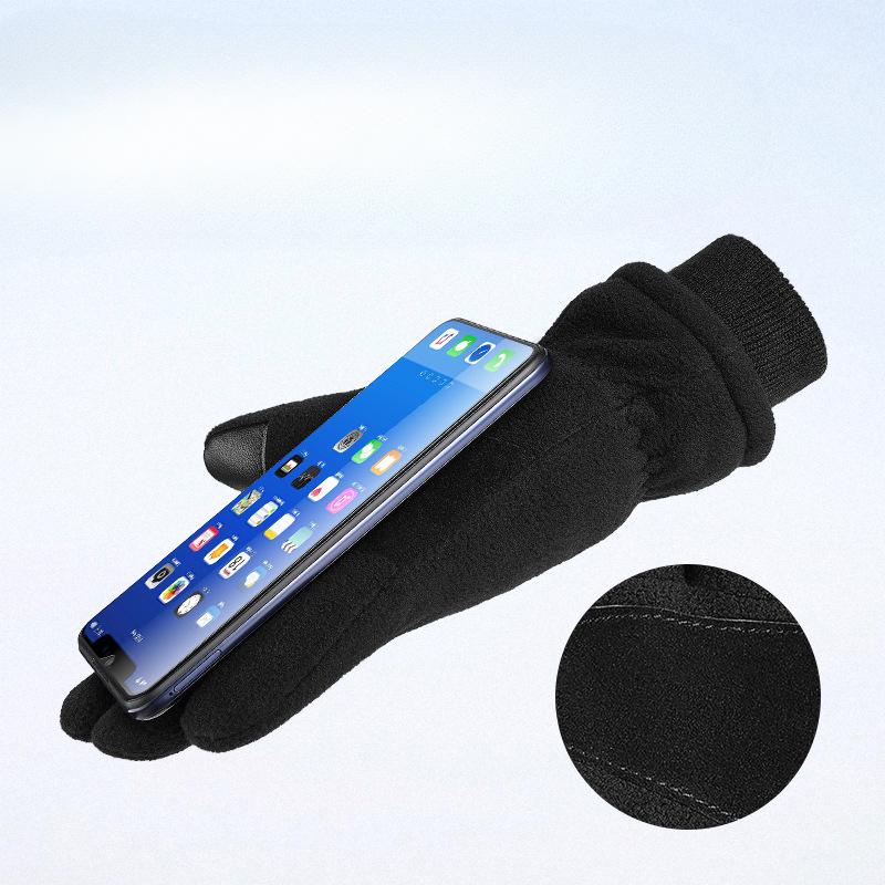Winter Gloves Touch Screen Fleece Thickened Windproof and Cold Resistant Outdoor Snow Capped Skiing and Cycling Warm Gloves for Men