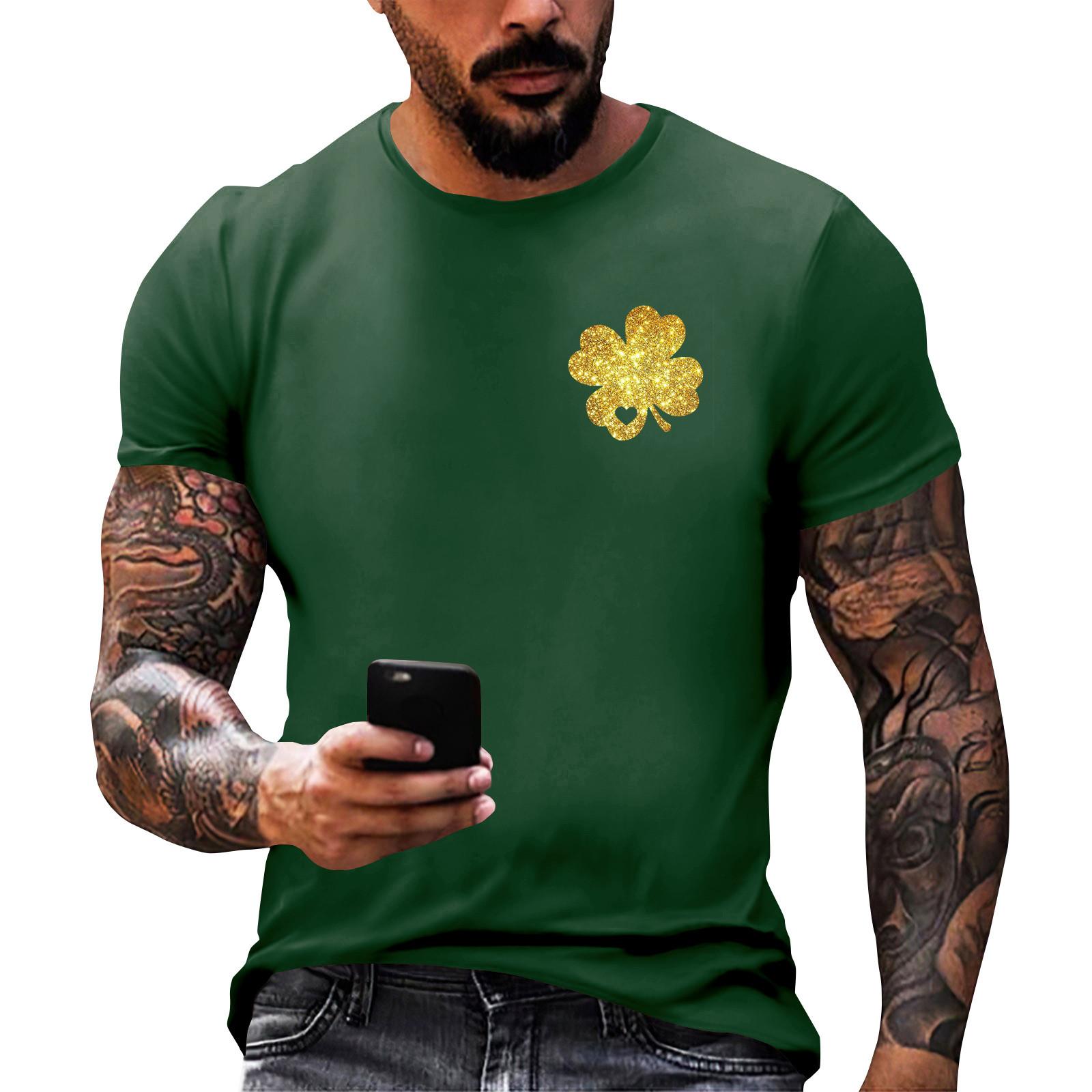 

улица. Принт ко Дню Патрика - мужская повседневная футболка с круглым вырезом и короткими рукавами L