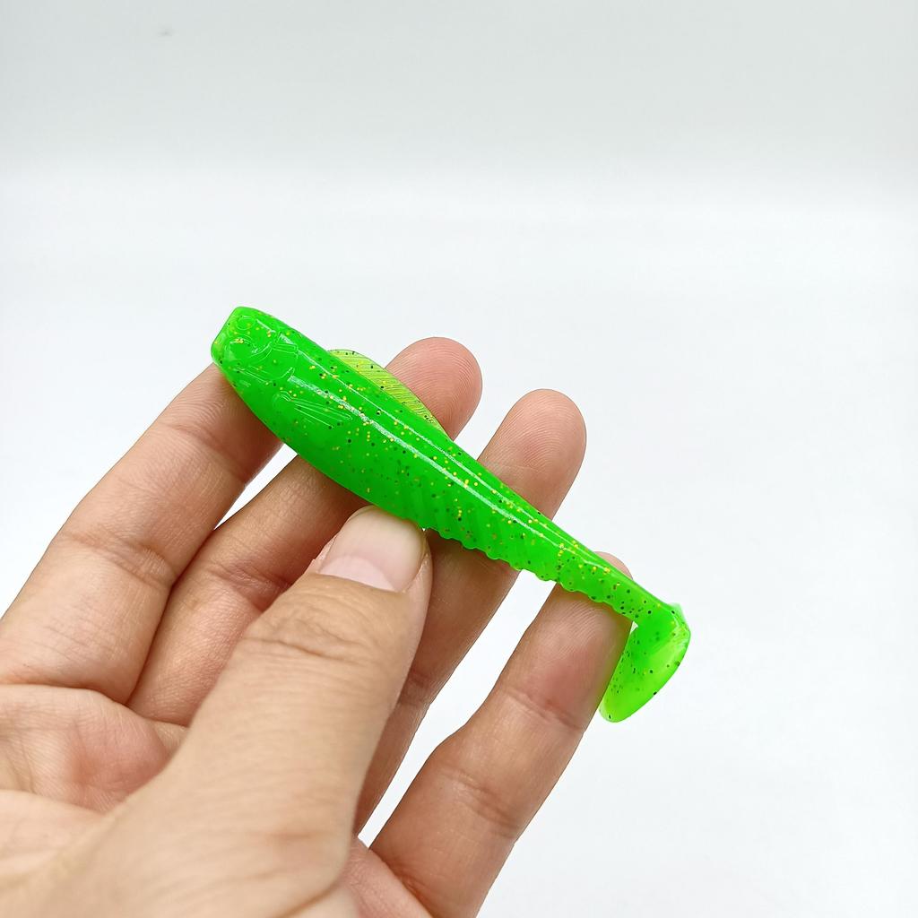 DUODUOYU 6PCS New TPE T-Tail Soft Fishing Lure 4.2g/76mm Jigging Wobblers Tackle Bass Pike Artificial Silicone Swimbait Tackle