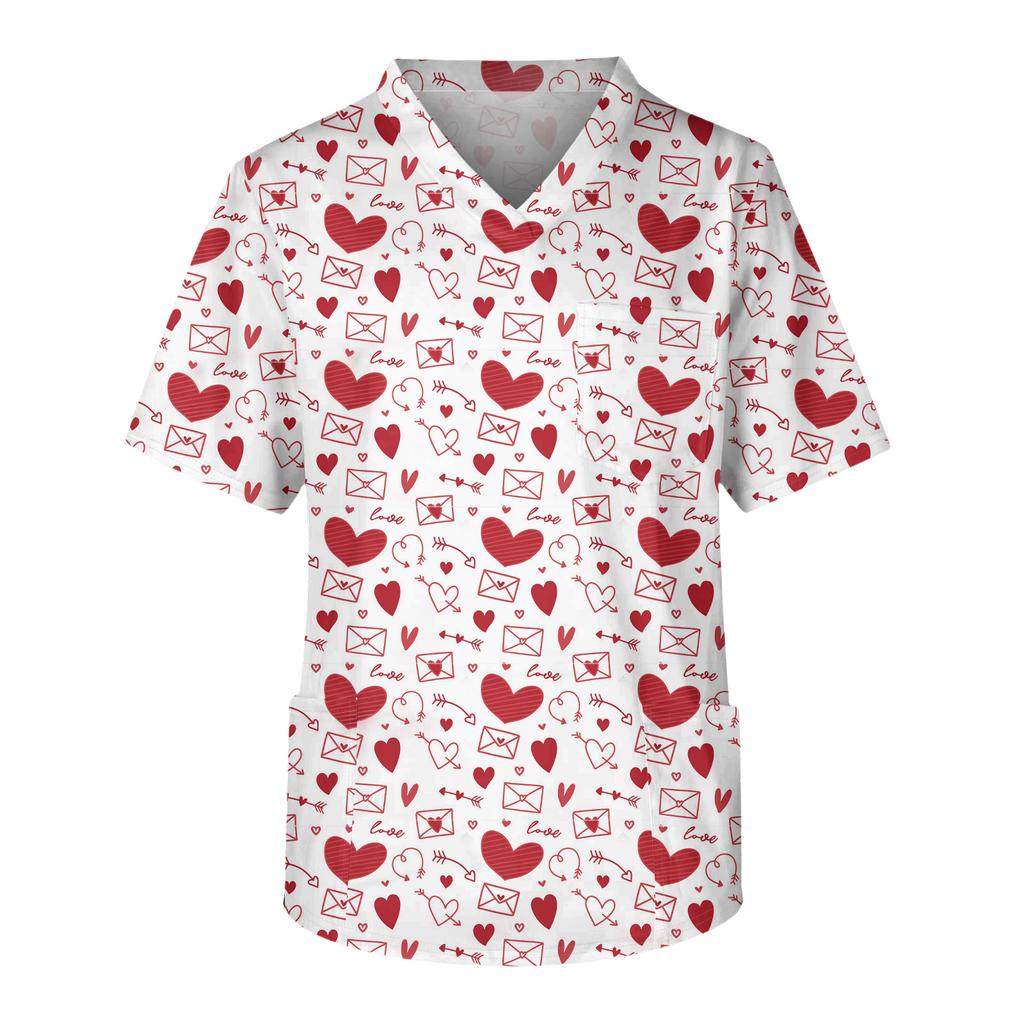 Men's Casual Short,Sleeved V,Neck Printed Front Pocket Top