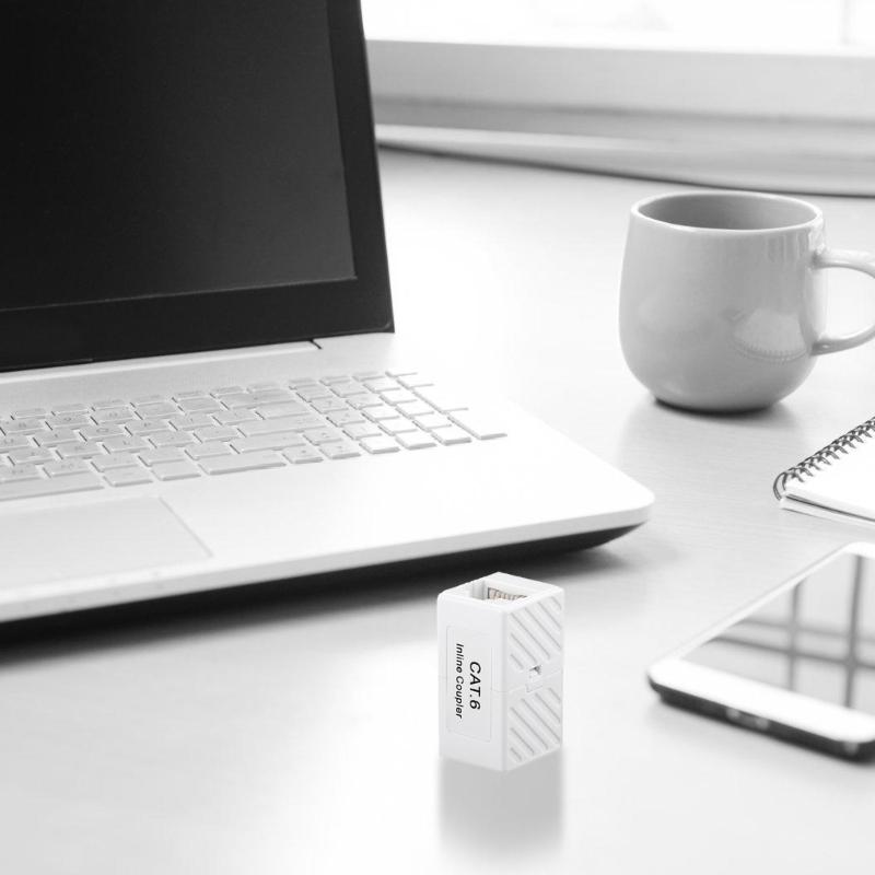 RJ45 Networking Connector Cat6 Cat6A Ethernet Cable Extender Inlined Coupler for Home Office Use For Multiple Devices