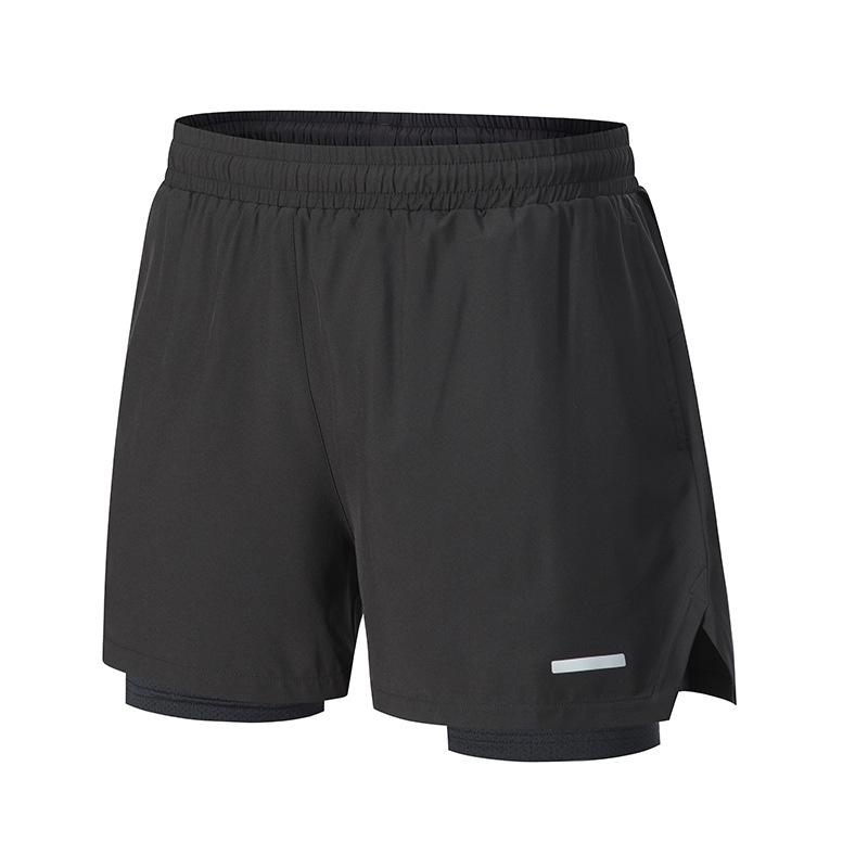 2024 Men's Quick-Dry Running Shorts: European American Two-in-One with Pocket & Sweat Towel
