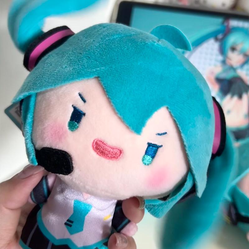 Kawaii Hatsune Miku Plush Keychain Cartoon Double Ponytail Rotation Doll Toy Bag Accessory Decoration Girls Birthday Gifts