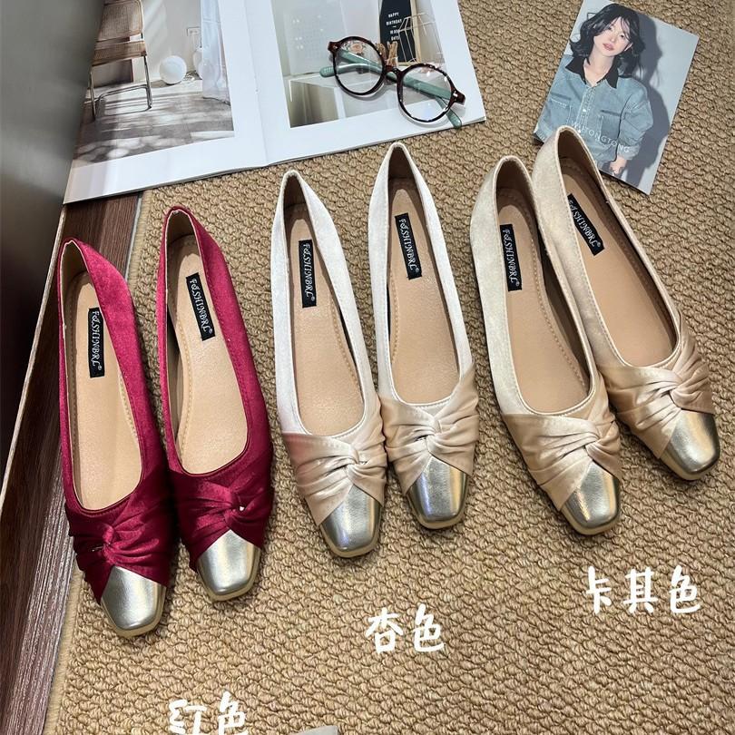 Gentle Fairy Style Single Shoes Spring 2025 French Temperament Elegant Satin Square Head Light Mouth Thick Heel High Heels Women