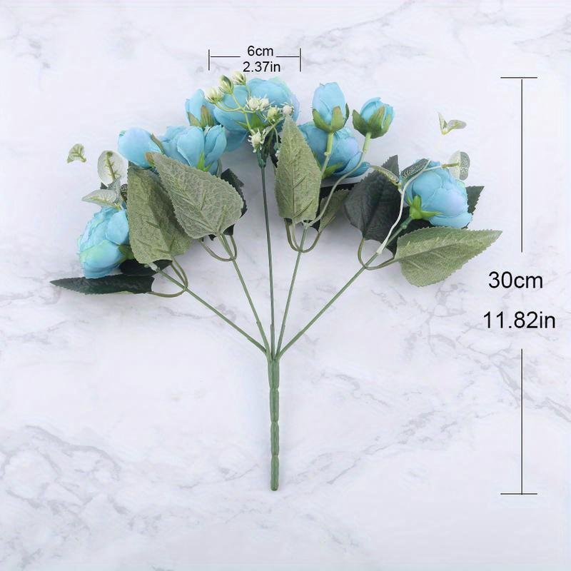 30cm Rose Pink Silk Peony Artificial Flowers Bouquet 5 Big Head Cheap Fake Flowers Wedding Decorate