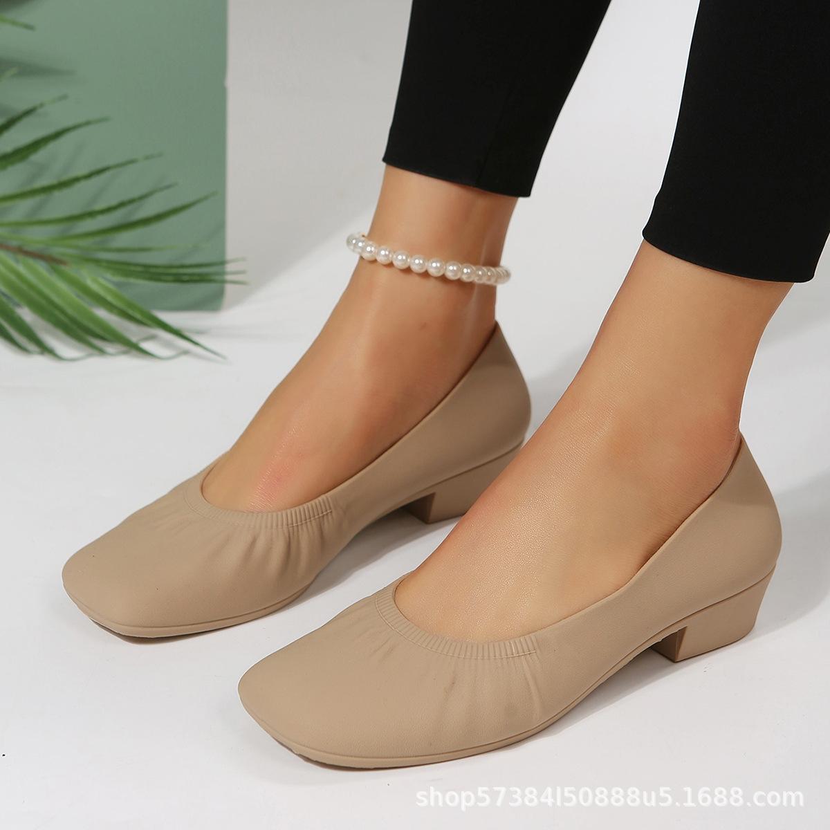 

Shallow single shoes Doudou shoes flat-soled versatile slippers women s go out new autumn women s shoes 36 абрикосовый