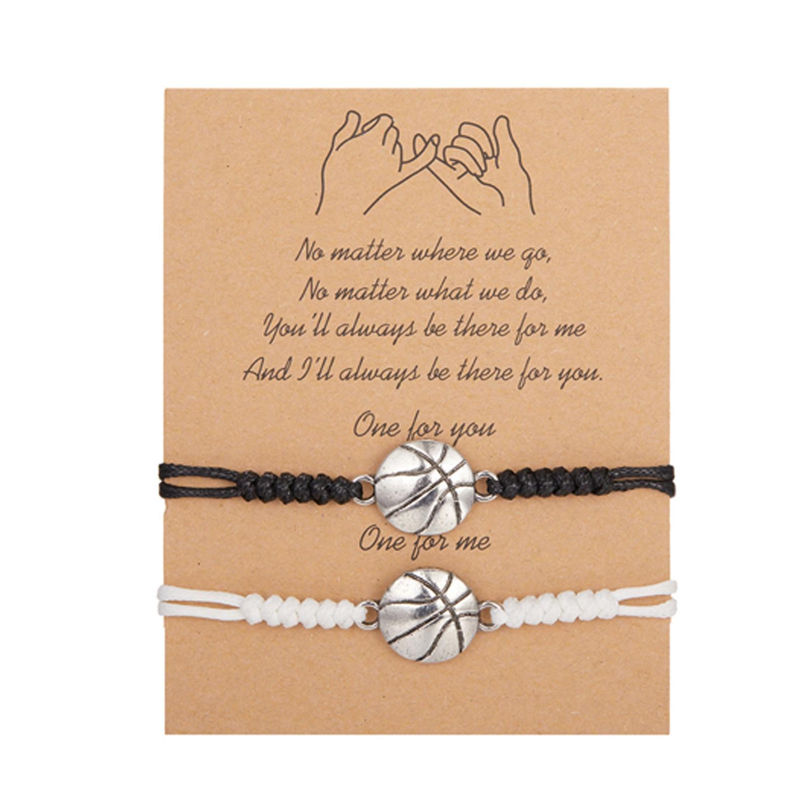 

Черный Белый Парный Баскетбольный Волейбольный Футбольный Теннисный Футбольный Мяч Плетеный Браслет 2 Упаковка AVE E