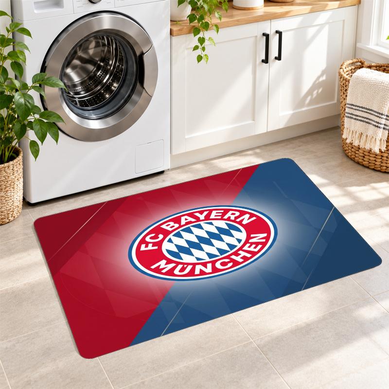 Flannel Kitchen Mat Bayern Munich Soft Area Rug Non Slip Floor Carpet Home Decoration