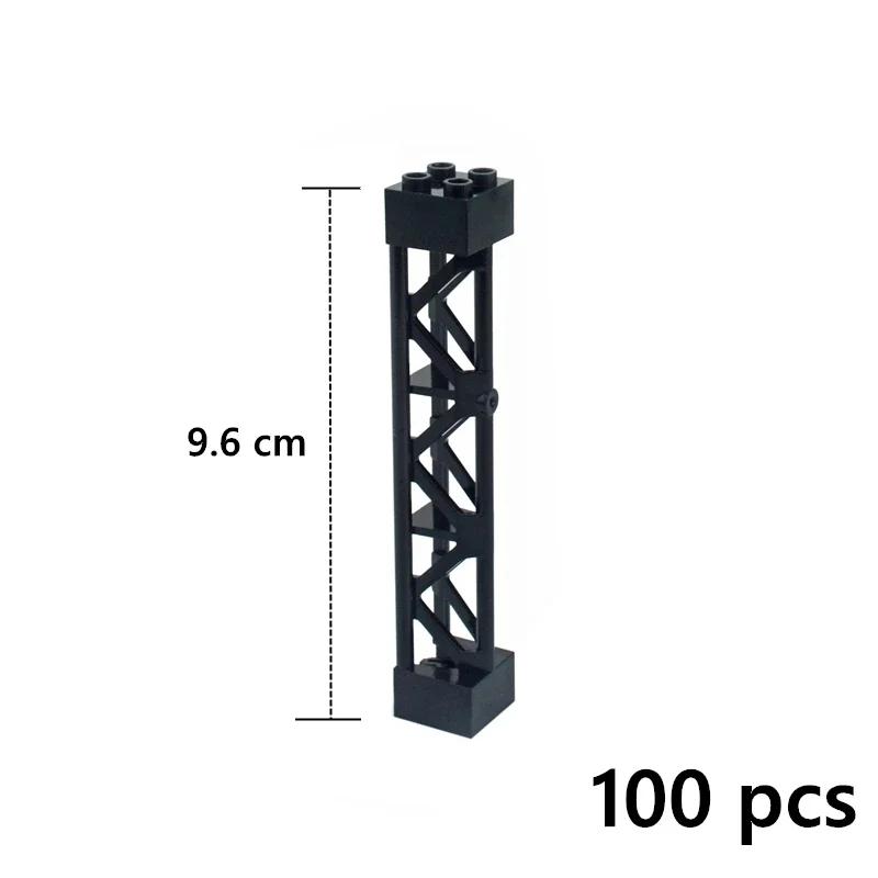 Building Blocks Imitating Steel Structure Suspension Bridge MOC 95347 Pillars DIY Assembly Railway Track Support Bracket