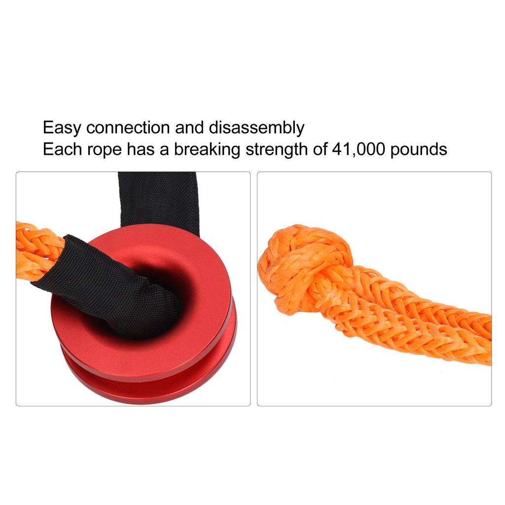 Recovery Winch Rope Set Aluminum Alloy Nylon Rope Soft Shackle Recovery Kit for Vehicle