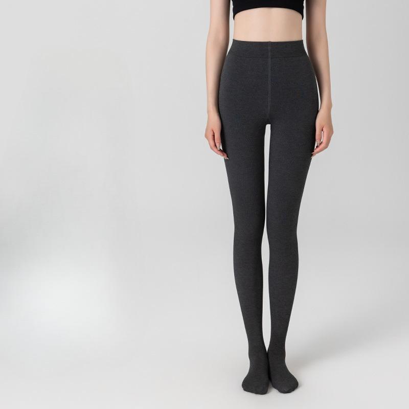 Women's Solid Color Shaping Leg Beauty Leggings Autumn Winter Inner & Outer Wear Warm Cotton Footed Pantyhose