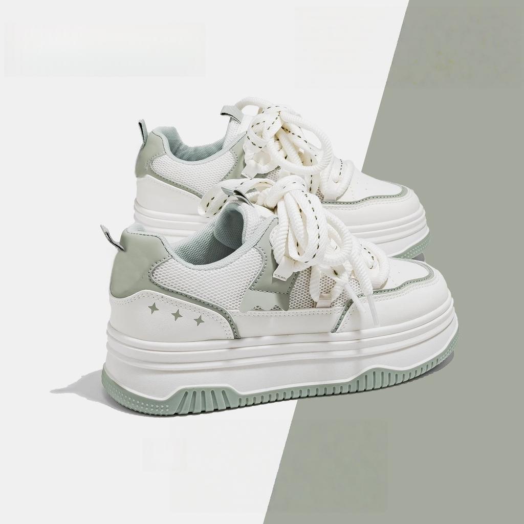 Versatile platform pink little white shoes women's 2025 spring new mesh breathable board shoes student sports and leisure women's shoes