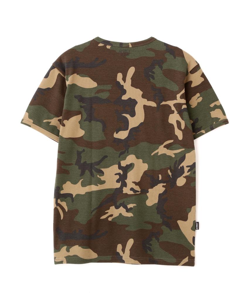 AVIREX DAILY RIB SHORT SLEEVE CREW NECK T-SHIRT(WEB Exclusive) CAMOUFLAGE 783-5934016 men's XL olive camouflage