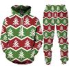 Y2k Newest Christmas 3D Print Hoodie/Suit Funny Santa Claus New Year Carnival Party Tracksuit Set Men Xmas Streetwear Clothing