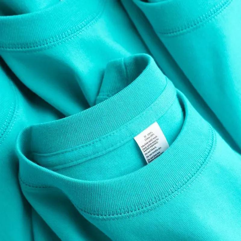 T-shirt da uomo girocollo pesante a tinta unita 320g: Opaco, Stile Americano, Vestibilità Ampia, Manica Corta, Abbigliamento Estivo L (140-160 lbs)