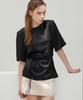 Bundak Saints Padded Silk Satin Blouse Black