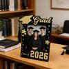 Yousheng Træ Fotoramme, Standard Størrelse Dimissionsbillede Display, Sort Guld med Bagstativ, Grad 2026 Billedeholder til Dimissionsminde