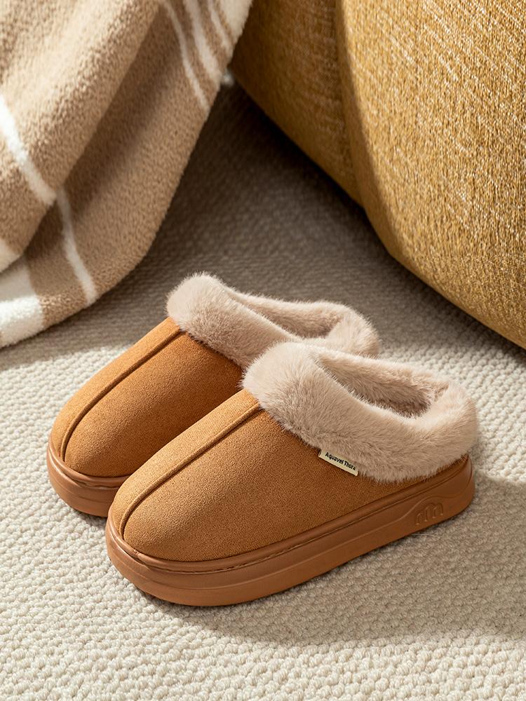 

Children s Winter Slippers Indoor Outdoor Anti-slip Thick Sole Warm Comfortable Parent-child Shoes Leisure Snow Boots 36-37 коричневый