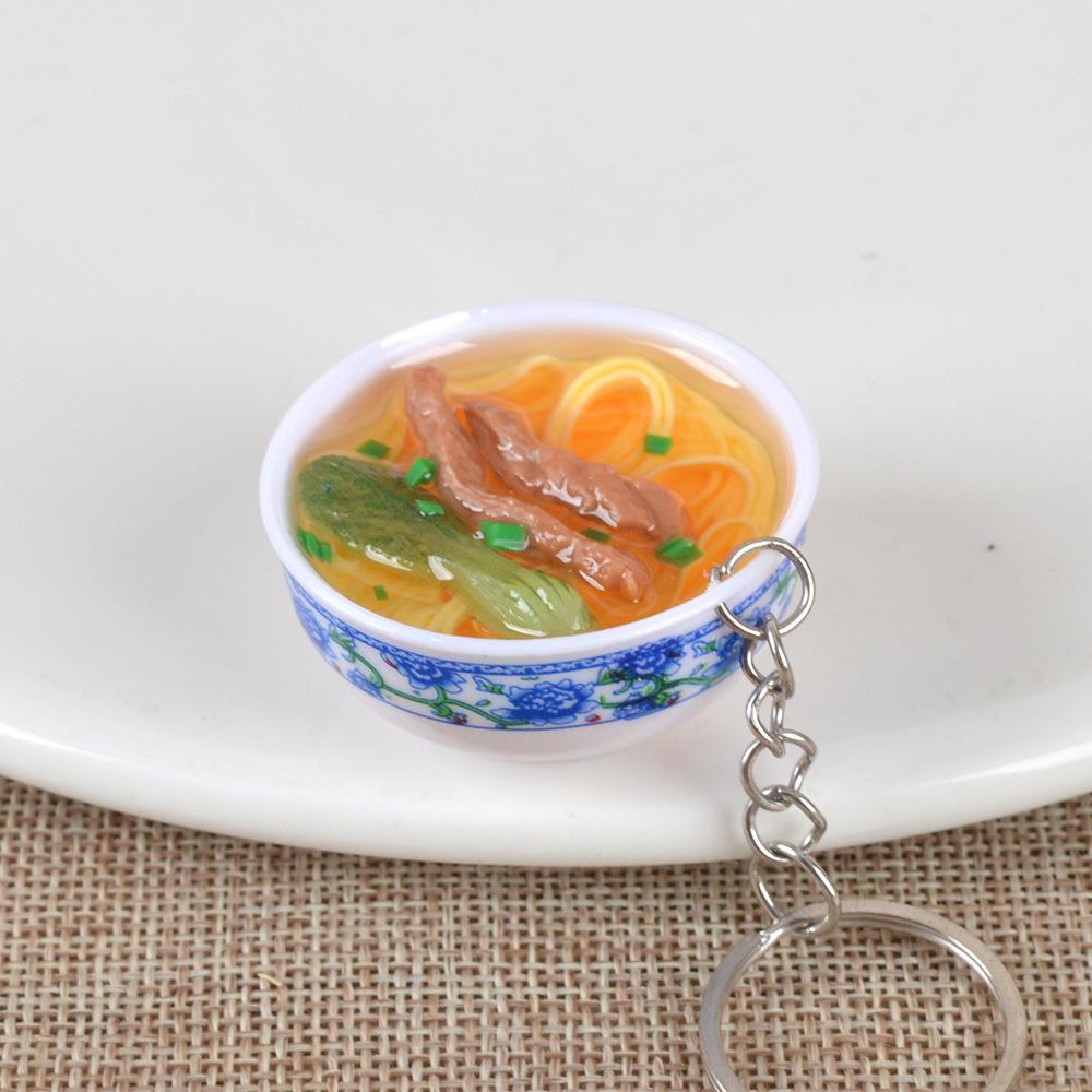 Kids' Mini Kitchenware: Noodle Bowl Keychain Fun Toy & Student Souvenir