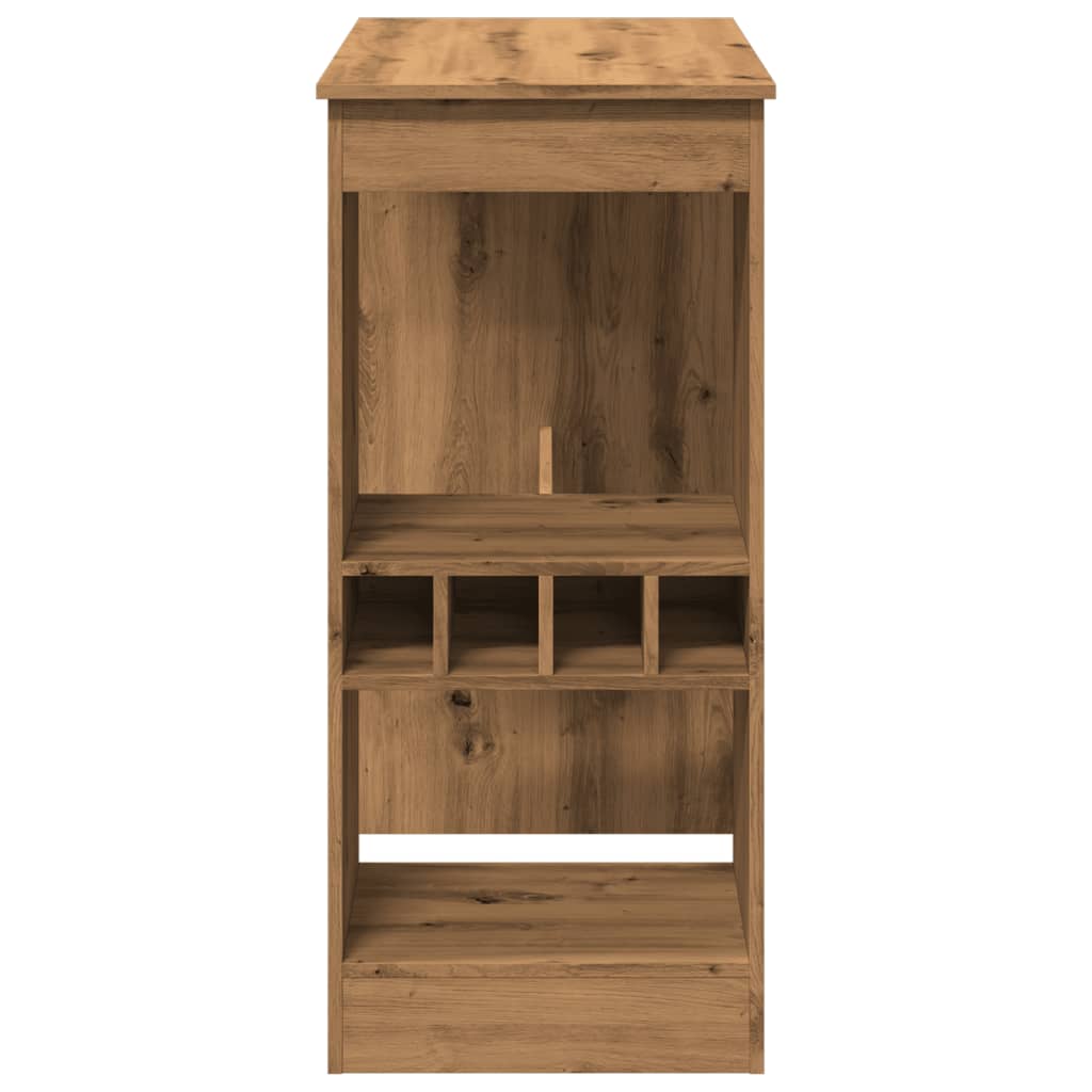 Bartisch with Shelf Artisan Oak Finish 90 X 47.5 X 103.5 Cm Particleboard
