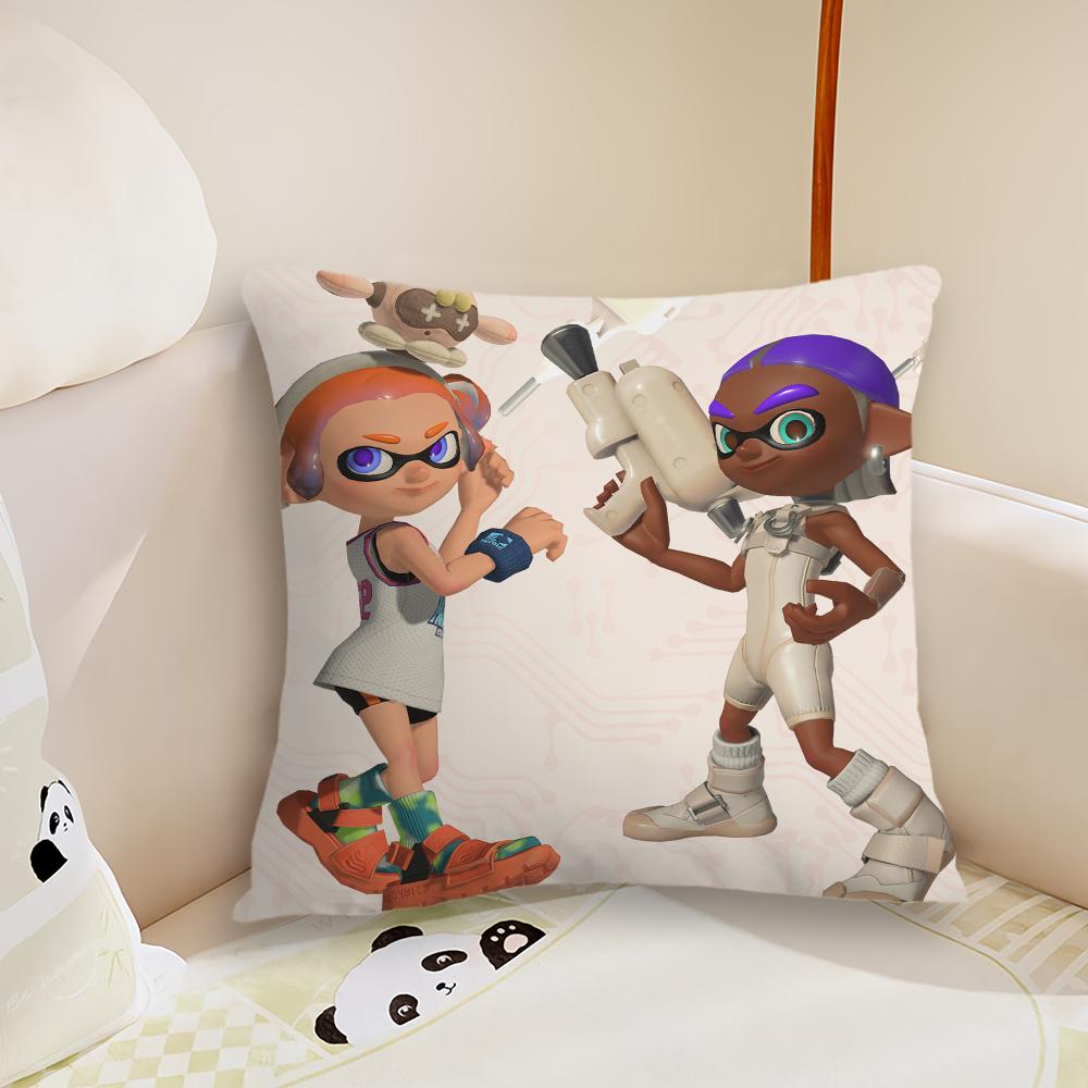 Game S-Splatoon 3 Side Order Pillow Case Living Room Sofa Cushion Cover Suitable For Home Bedroom Room Decoration