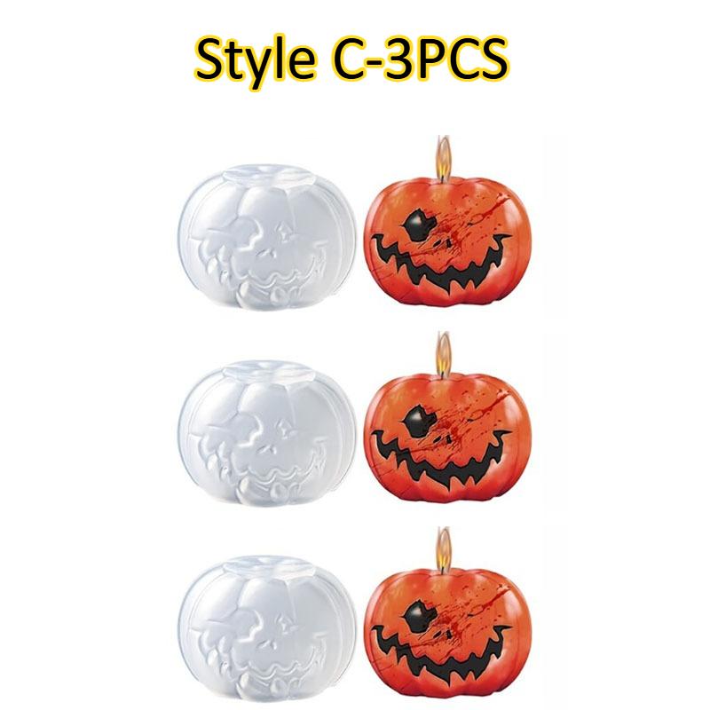 1-5PCS 3D Pumpkin Silicone Candle Mold DIY Halloween Resin Plaster Soap Making Mold Handmade Craft Molds for Home Decoration