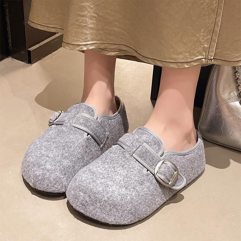Fashion Flats Platform Women Slippers Suede Slingback Fashion Mules Shoes Cozy Dress Autumn 2025 Trend Designer Casual Chaussure Femme