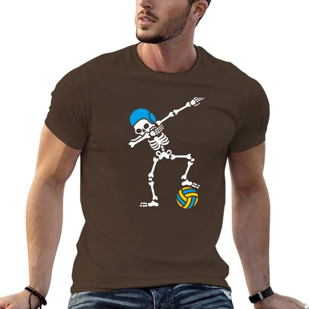 Dab dabbing skeleton Water polo Halloween Waterpolo swimming T-shirt sports fans vintage plain black t shirts