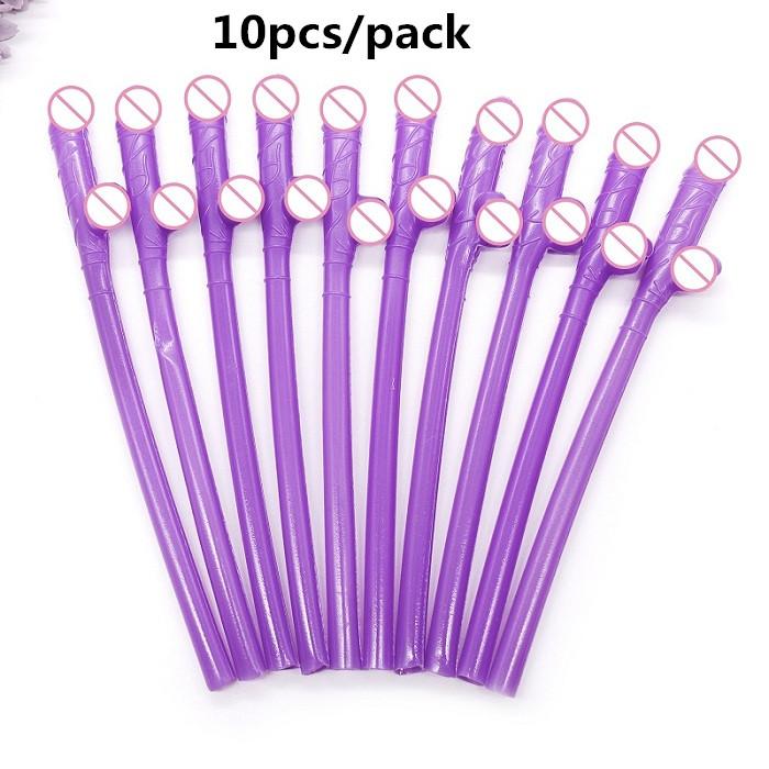 10Pcs Cuticolor Penis Straws Bride Shower Sexy Hen Night Willy Drinking Penis for Bar Bachelorette Party Novelty Nude Straw
