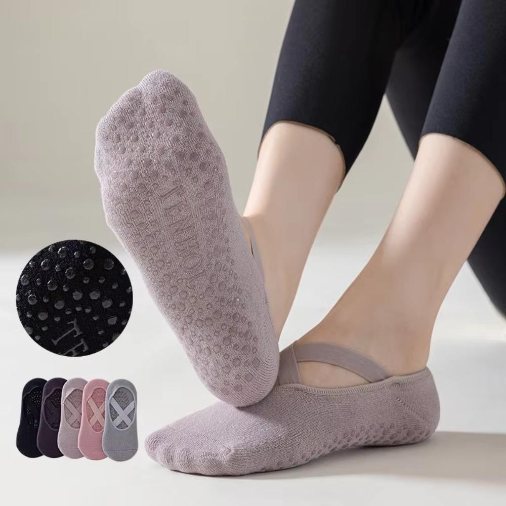 1Pair Backless Yoga Socks Anti-slip Workout Cotton Socks Soft Ballet Pilates Socks  Women