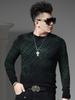 European Trendy Brand Round-Neck Sweater for Men, 2025 Autumn and Winter New Style, Velvet Print, Warm Long-Sleeve Knitted Base Shirt