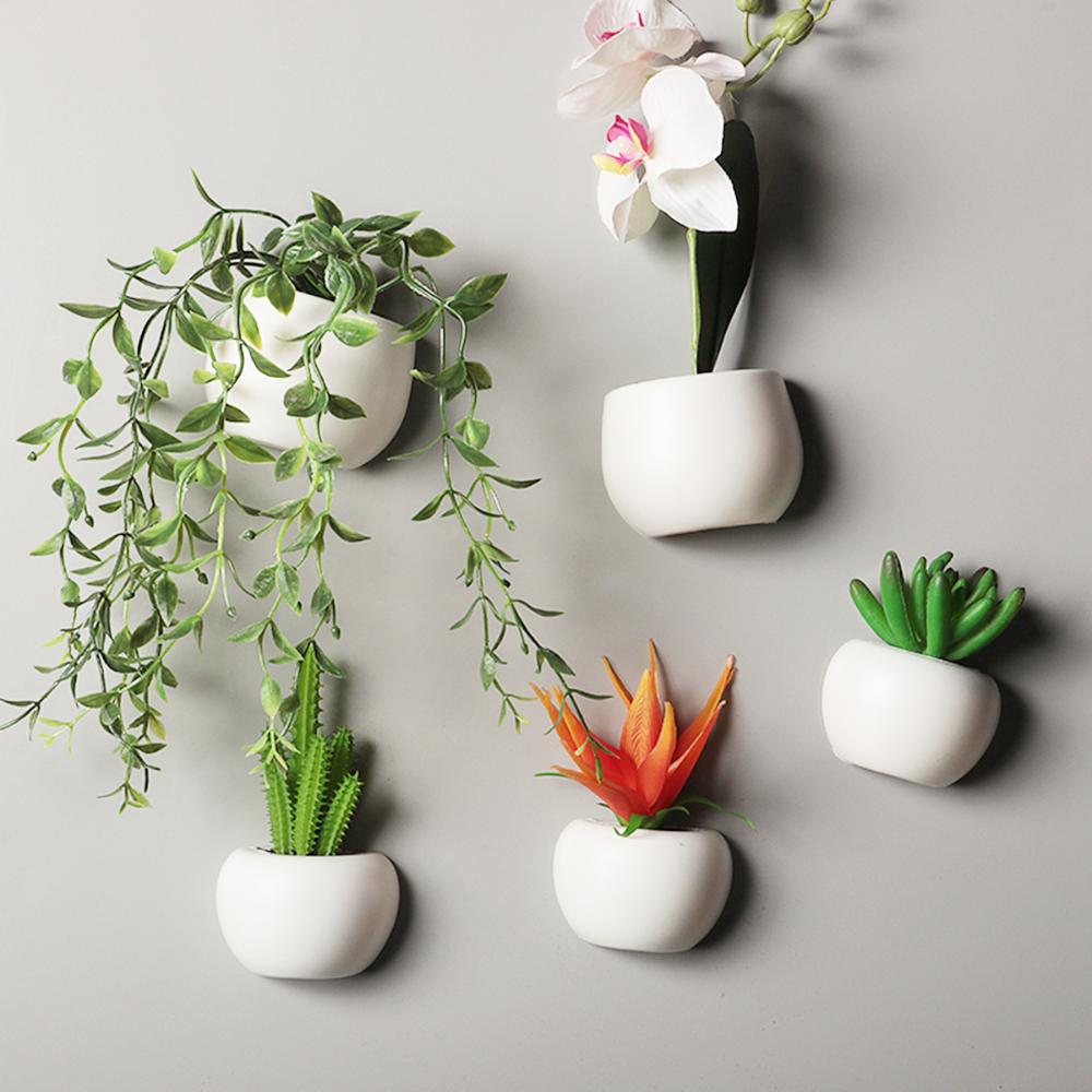 Flower Artificial Plant Succulent Potted Fridge Magnets Board Stickers Note Holder Message Sticker