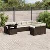 VidaXL Garden Lounge Set 10 Pcs with Brown Cushions Wicker 3267513