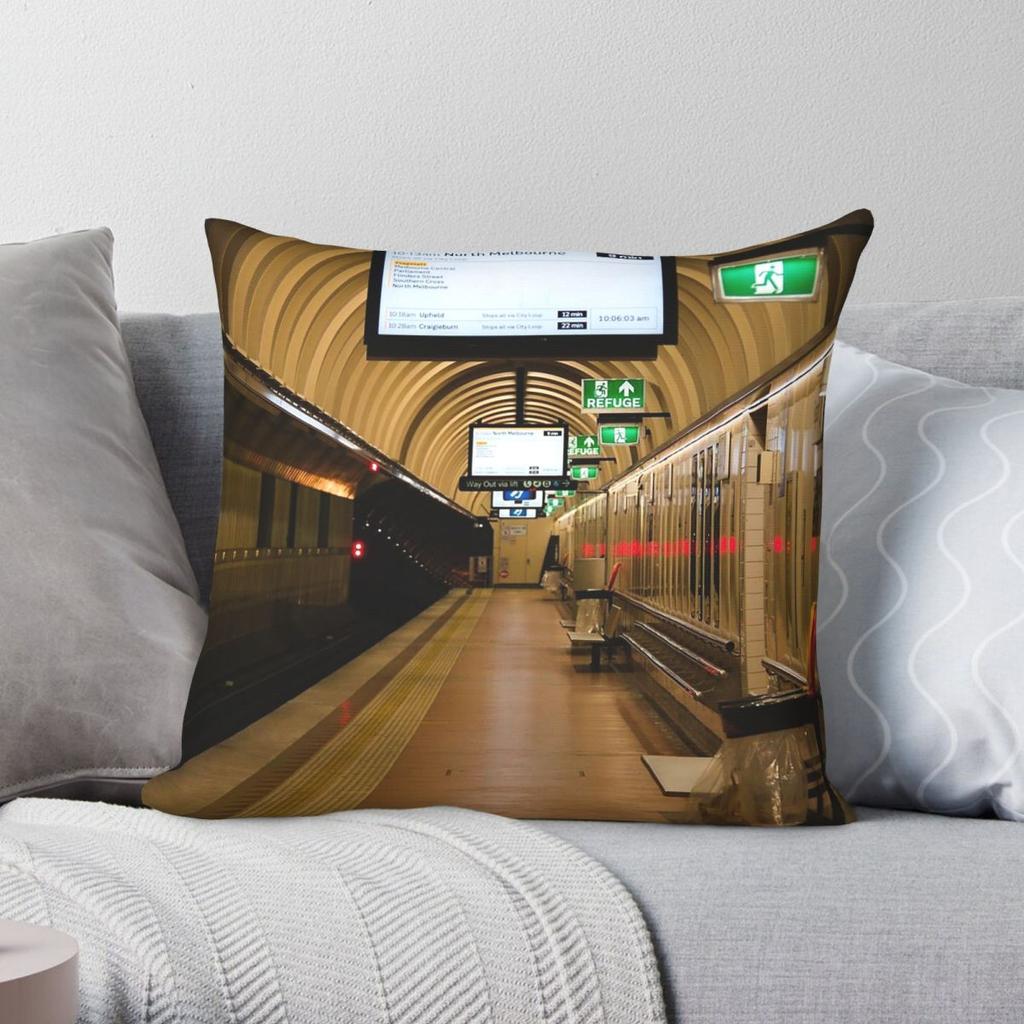Flagstaff Bahnhofsplatz Kissenbezug Polyester Leinen Samt Bedruckt Dekorative Kissenhülle Sofakissenbezug Großhandel