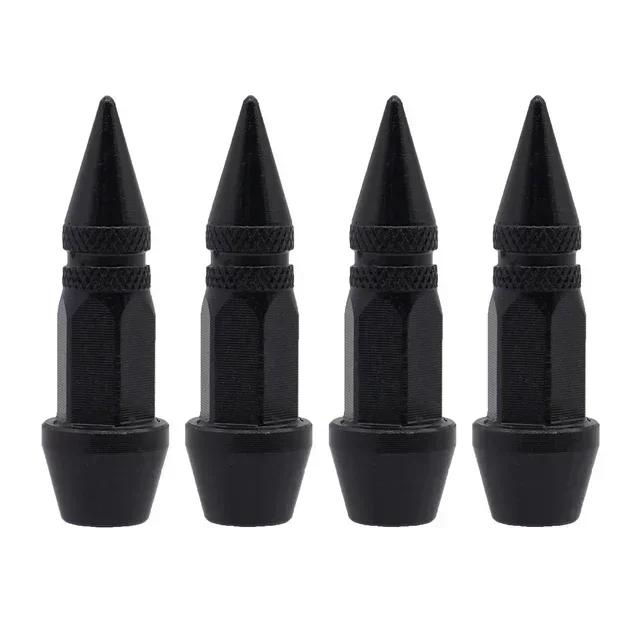 New 4pcs Long Pointed Tire Valve Caps for Automobiles and Motorcycles Tire Valve Cover Wear Parts Car Accessories