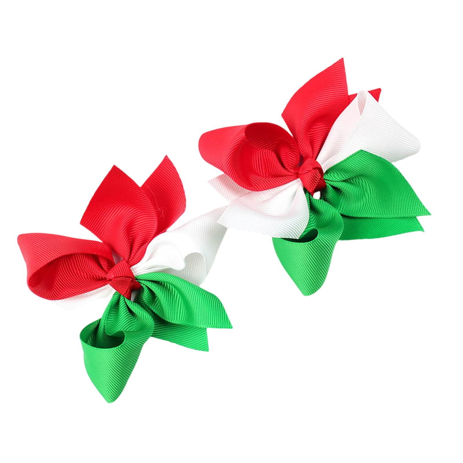 

2 шт. праздничные банты для волос тематические заколки для волос рождественская вечеринка красные зеленые белые аксессуары для волос для девочек и младенцев 3