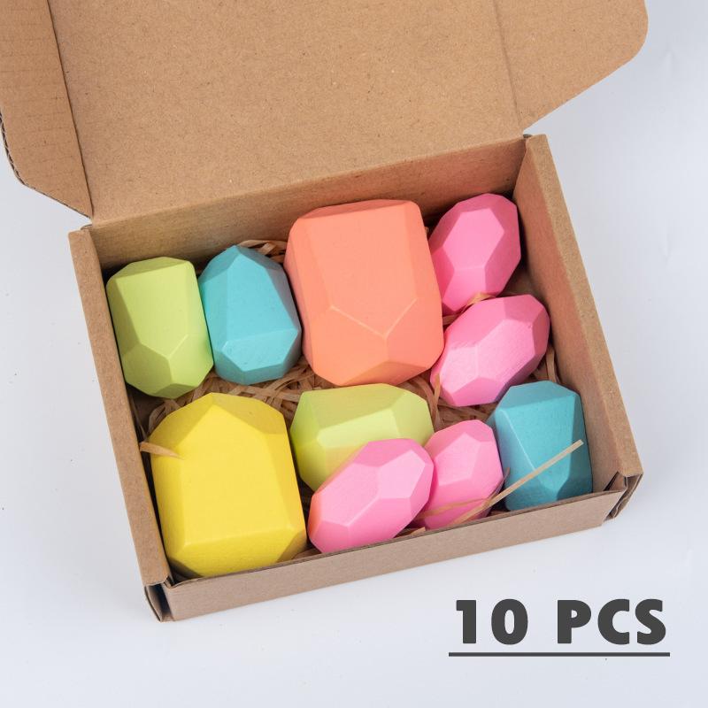 Children Wooden Gem Stone Balanc Building Blocks Educational Toys Creative Nordic Style Stacking Game Rainbow Wooden Toys Gift