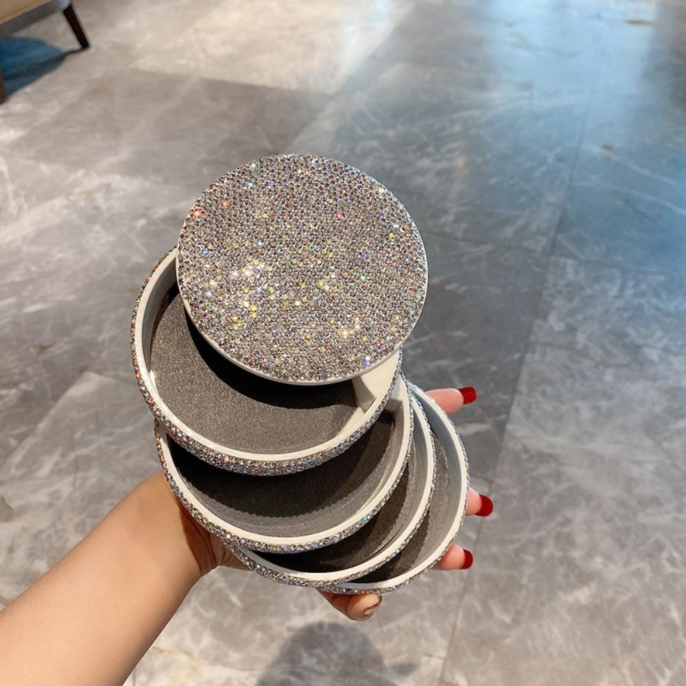 Ohrringhalter Drehbar Schmuckaufbewahrungsbox Strass Ring Armband Aufbewahrung Damen