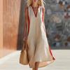 Spot New Spring and Summer Women's Dress Sleeveless Cotton and Linen Blend Dress