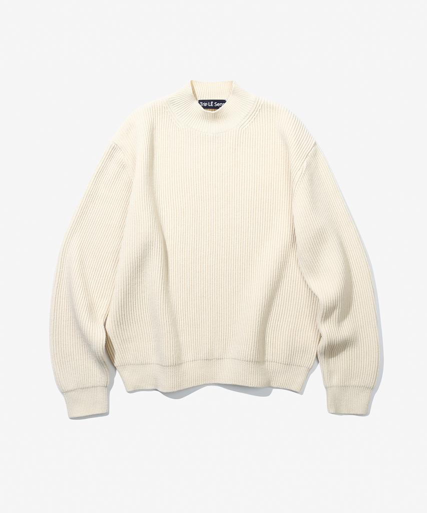 TRIP LE SENS Basic Mock Neck Over Knit (Man)_Cream Ivory