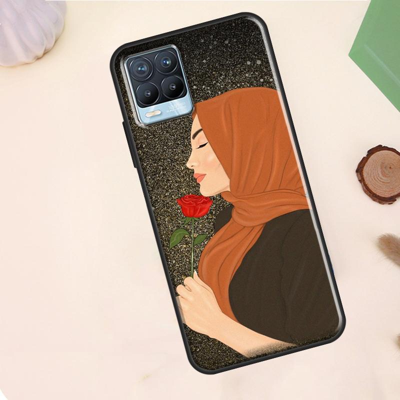 Muslim Islamic Arabic Hijab Girl Case For Realme C55 C53 C33 C63 C61 C51 C65 C67 C71 C75 11 12 13 14 15 Pro Plus GT6 GT7 Pro