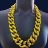 Plastic Big Chunky Chain Necklace 90s Hip Hop Gold Costume Necklace Photography Props Rapper Hip Hop Accessory Jewelry