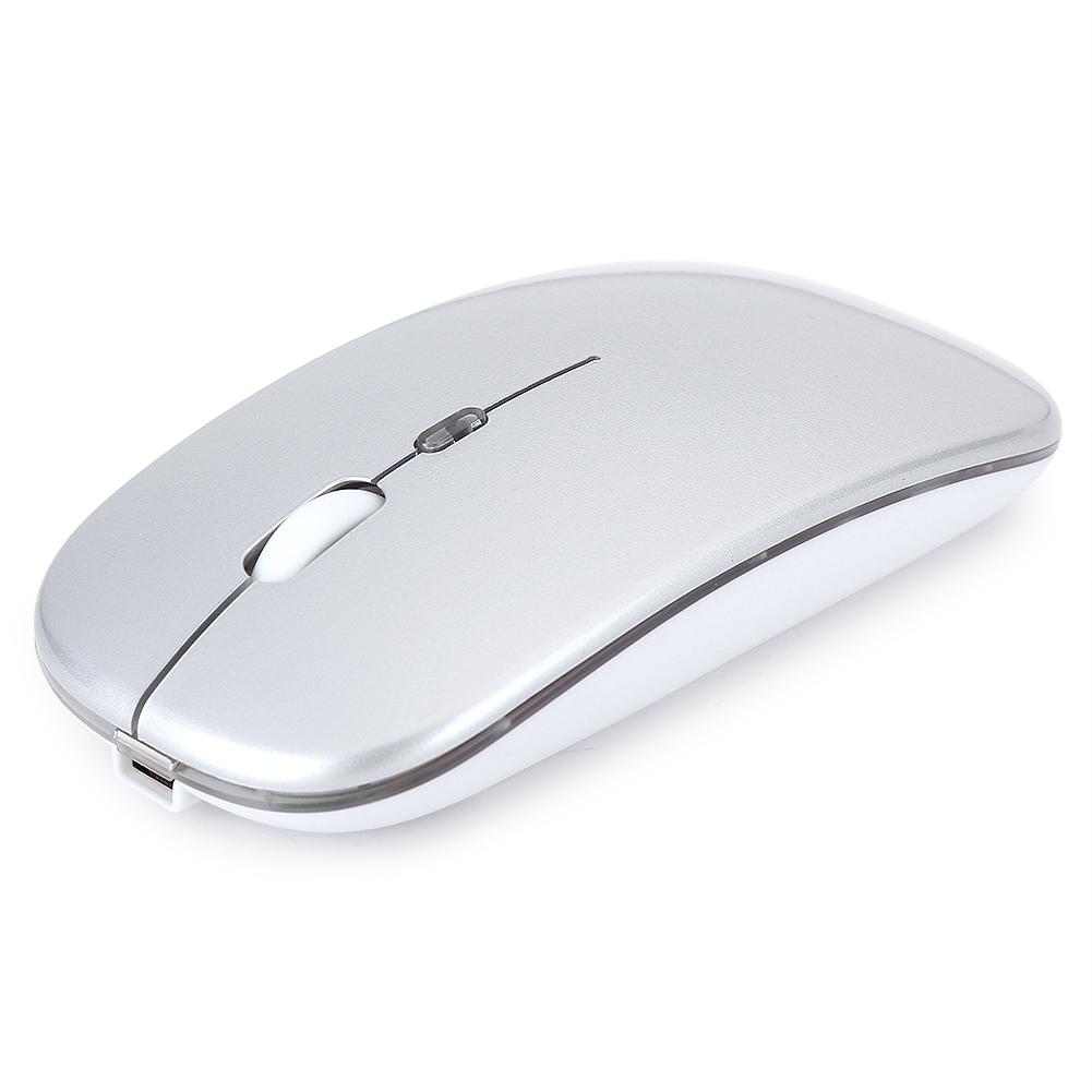 Wireless Mouse 2.4G Rechargeable USB Wireless Gaming Mouse with LED Colorful LightSilver