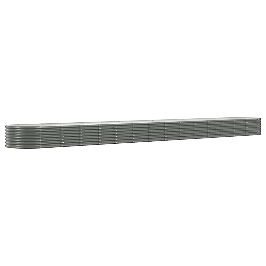 Vidaxl Podwyższona Donica, Malowana Proszkowo Stal 620X80X36 Cm, Szara